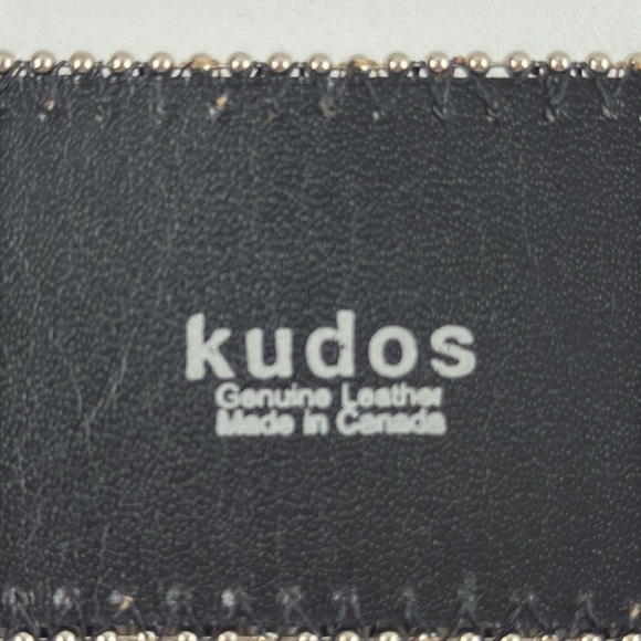 Vintage Kudos Brown Leather Belt Native Design Western Cowboy Style with Silver - Picture 4 of 9